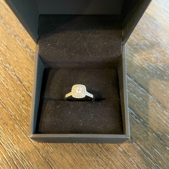 Diamond Square Halo Engagement Ring - Picture 2 of 6